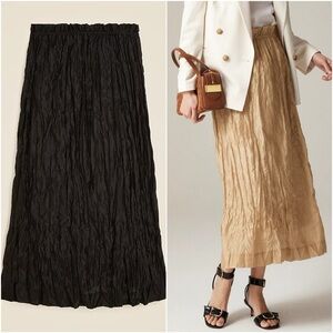 I Crew Crinkled gathered-waist Skirt